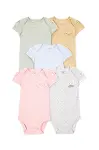 Carters Layette Kız Bebek Kısa Kollu 5li Body 1T010410 Renkli-1