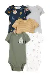 Carters Layette Erkek Bebek Kısa Kollu 5li Body 1T122010 Renkli-1