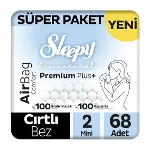 Sleepy Bio Natural Premium Plus Airbag Comfort Bebek Bezi 2 Beden 68 Adet-1