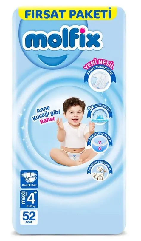 Molfix Bebek Bezi Fırsat Paketi 4+ Beden 9-16 Kg 52 Adet