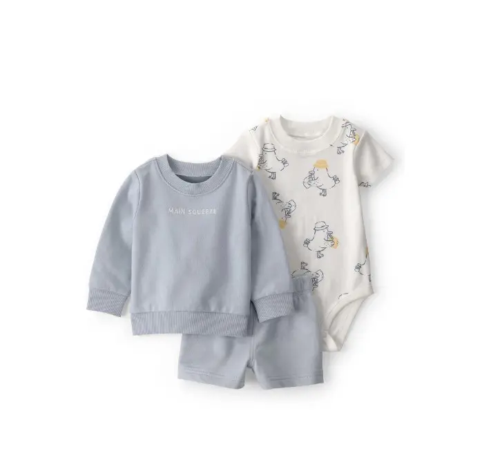 Carters Erkek Bebek Body Şort Set 1U533310 Mavi