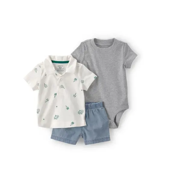 Carters Erkek Bebek Body Şort Set 1U533910 Bej