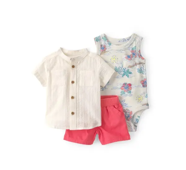 Carters Erkek Bebek Gömlek Şort Set 1U638410 Renkli