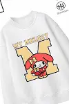 Trend Çocuk Kız Model Tam Kalıp Oversize Melody M Tasarım 2 İplik Pamuğa Pamuk Kumaş Sweatshirt 16-2