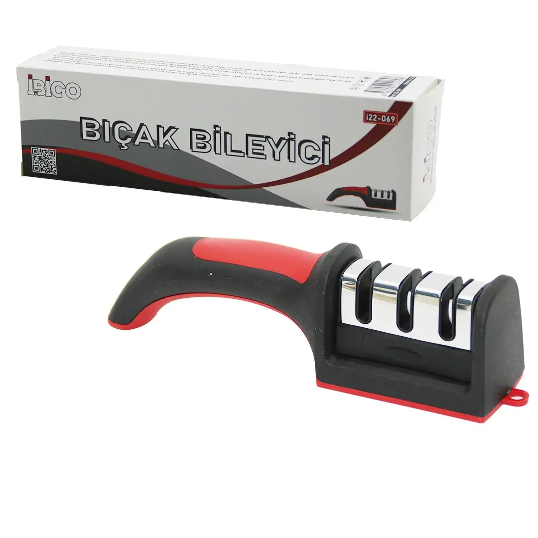 KUTULU BIÇAK BİLEME 3 BOĞUMLU RENKLİ PLASTİK SAPLI (4745)