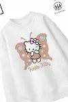 Trend Çocuk Kız Model Tam Kalıp Oversize Kanatlı Hel Tasarım 2 İplik Pamuğa Pamuk Kumaş Sweatshirt 41-2