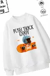 Trend Çocuk Unisex Model Tam Kalıp Oversize Kaykay 2 İplik Pamuğa Pamuk Kumaş Sweatshirt 29-2
