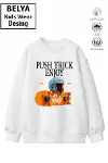 Trend Çocuk Unisex Model Tam Kalıp Oversize Kaykay 2 İplik Pamuğa Pamuk Kumaş Sweatshirt 29-1