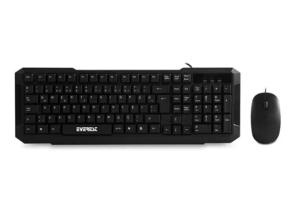 KM-515, Siyah, Türkçe Q, Kablolu, Klavye Mouse Set