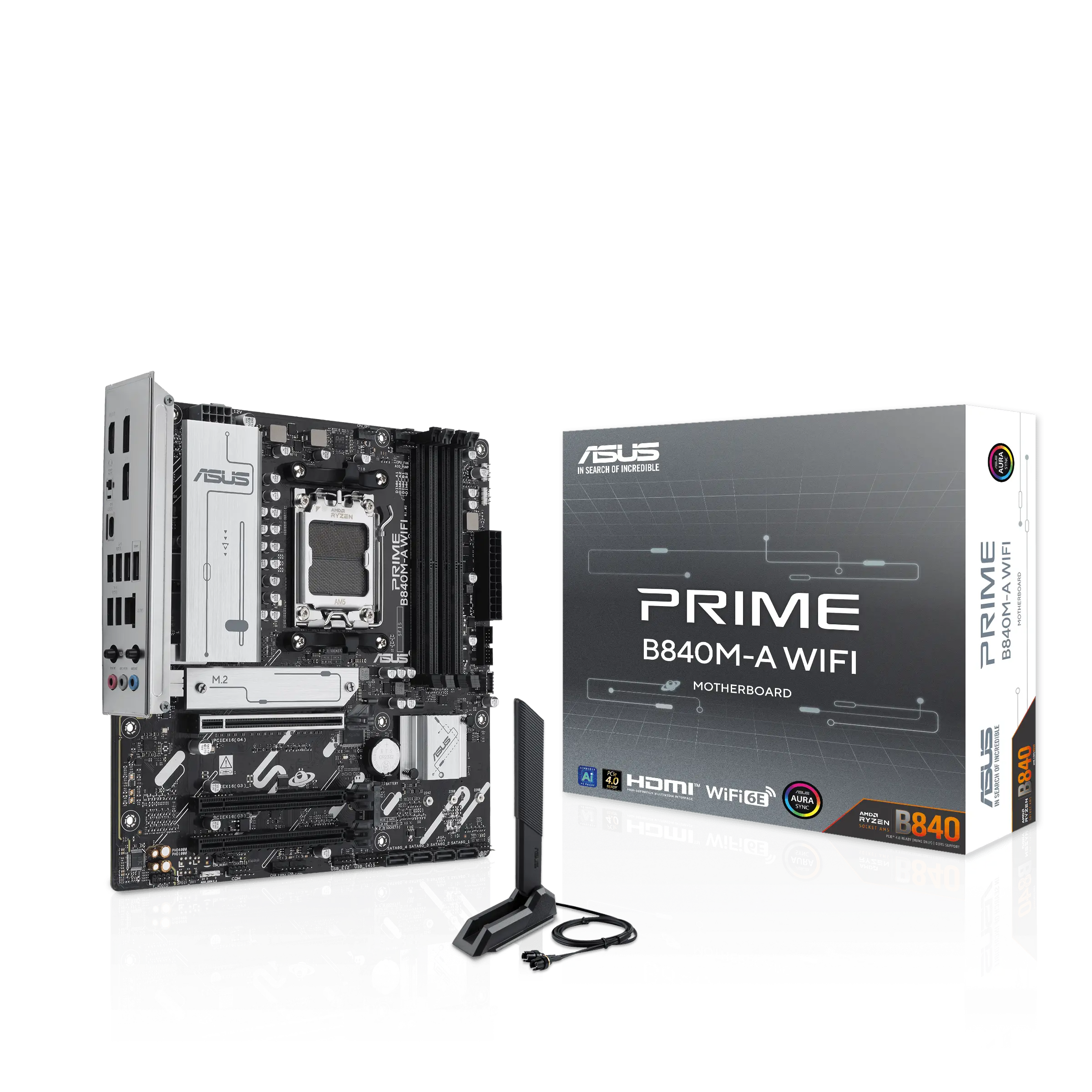 PRIME B840M-A WI-FI, 4xDDR5, 3x M.2, HDMI, 2x DP, Type-C, WI-FI 6E, Bluetooth 5.3, AMD Ryzen 9000 Serisi, AM5 Soket Anakart