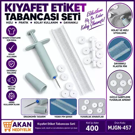 Kıyafet Yorgan Etiket Tabancası Seti