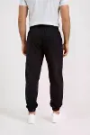 Erkek İki İplik Beli Lastikli Bağcıklı Regular Fit Jogger Eşofman Altı - Siyah-3