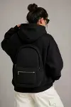3 İplik Şardonlu Tam Fermuarlı Kapüşonlu Arka Çanta Detaylı Sweatshirt - Siyah-1