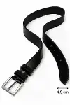 Erkek Hakiki Deri 4.5 Cm Klasik Ve Kot Pantolon Kemeri Metal Tokalı Siyah-3