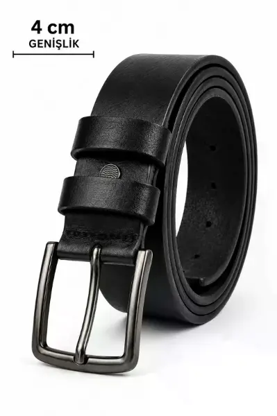 Erkek Hakiki Deri 4 Cm Klasik Kemer Metal Tokalı Günlük Ve Klasik Kullanım