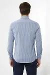 Armürlü Slimfit Mavi Gömlek - Wessi-5