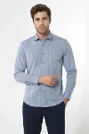 Armürlü Slimfit Mavi Gömlek - Wessi-1