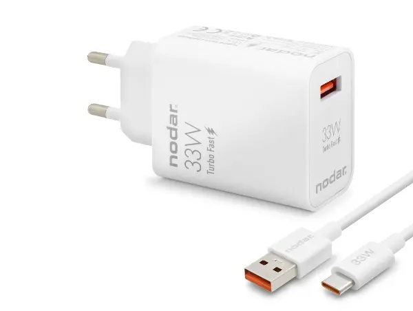 Type-c Hızlı Şarj Seti 33W Usb Adaptörlü 1 M Pvc Kablolu Beyaz ND1006