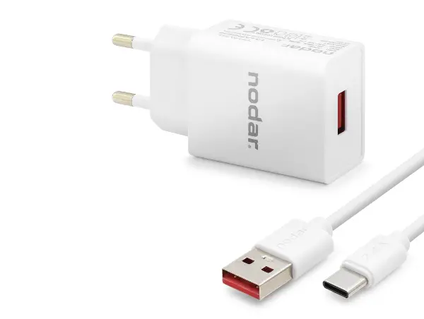 Type-c Hızlı Şarj Seti 12W 2.4A Usb Adaptörlü 1 M Pvc Kablolu Beyaz ND1005