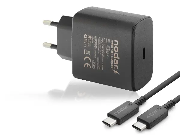 Type-c Pd Hızlı Şarj Seti 45W Type-c Adaptörlü 1 M Pvc Kablolu Siyah ND1007