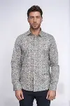 Çiçek Desenli Bej Slim Fit Gömlek - Wessi-3