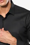 Düz Slim Fit Siyah Erkek Gömlek - Wessi-2