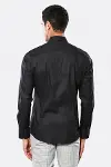 Düz Slim Fit Siyah Erkek Gömlek - Wessi-3