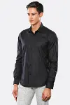 Düz Slim Fit Siyah Erkek Gömlek - Wessi-1
