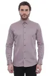 Slimfit Uzun Kollu Gri Erkek Gömlek - Wessi-3