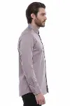 Slimfit Uzun Kollu Gri Erkek Gömlek - Wessi-4