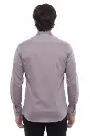 Slimfit Uzun Kollu Gri Erkek Gömlek - Wessi-5
