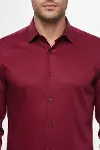 Slimfit Uzun Kollu Bordo Erkek Gömlek - Wessi-2