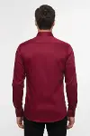 Slimfit Uzun Kollu Bordo Erkek Gömlek - Wessi-5