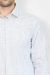 Kaz Ayağı Desenli Slim Fit Beyaz Erkek Gömlek - Wessi-6