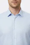 Kendinden Desenli Buz Mavi Slim Fit Gömlek | Wessi-2