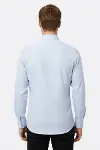 Kendinden Desenli Buz Mavi Slim Fit Gömlek | Wessi-5