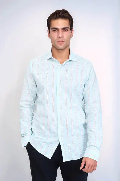 Ekose Desenli Yeşil Slim Fit Gömlek - Wessi