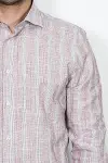 Ekose Açık Kırmızı Desen Uzun Kollu Gömlek - Wessi-2
