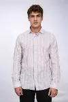 Ekose Açık Kırmızı Desen Uzun Kollu Gömlek - Wessi-3