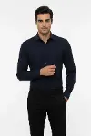 Düz Uzun Kollu Regular Fit Lacivert Erkek Gömlek - Wessi-1