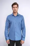 Slim Fit Uzun Kollu Lacivert Erkek Gömlek - Wessi-3