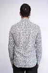 Çiçek Desenli Gri Slim Fit Gömlek - Wessi-6