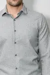 Desensiz Slimfit Açık Gri Erkek Oduncu Gömlek - Wessi-2