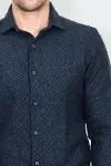 Kışlık Kare Desenli Lacivert Erkek Oduncu Gömlek - Wessi-2