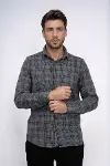 Ekoseli Koyu Gri Erkek Oduncu Gömlek - Wessi-3