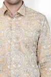 Bej Desenli Slim Fit Gömlek - Wessi-2