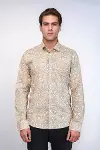 Bej Desenli Slim Fit Gömlek - Wessi-3