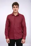 Desensiz Slim Fit Bordo Erkek Oduncu Gömlek - Wessi-3