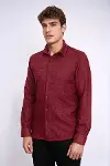 Desensiz Slim Fit Bordo Erkek Oduncu Gömlek - Wessi-4