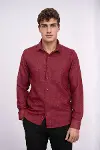 Desensiz Slim Fit Bordo Erkek Oduncu Gömlek - Wessi-1